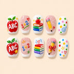 Colorful ABC Classroom 3D Press On Nails — image 1