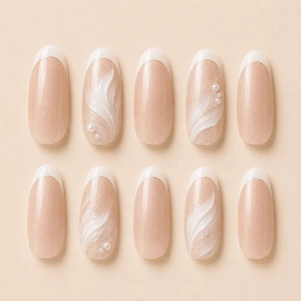 Contemporary Fall Abstract French Press On Nails