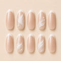 Contemporary Fall Abstract French Press On Nails