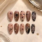 Cosmic Blush Star Charm Glitter Press On Nails — image 2