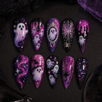 Cosmic Haunted Ghost Stiletto Press On Nails — image 2