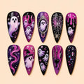 Cosmic Haunted Ghost Stiletto Press On Nails — image 1