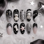 Cosmic Teddy Headphones 3D Almond Press On Nails — image 2