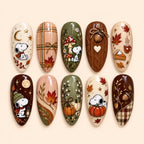 Cozy Woodland Beagle 3D Autumn Press On Nails — image 1