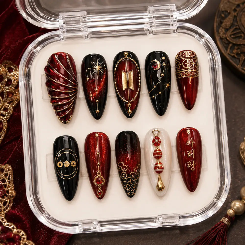 Crimson Celestial Love Press On Nails — image 2