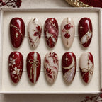 Crimson Christmas Ornament 3D Press On Nails — image 2
