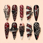 Crimson Gothic Hardware 3D Press On Nails — image 1