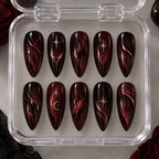 Crimson Moon Cat Eye Press On Nails — image 2