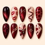 Crimson Serpent Cat Eye Press On Nails — image 1