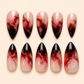 Crimson Smoke Marble Stiletto Press On Nails — image 1