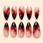 Crimson Smoke Marble Stiletto Press On Nails — image 1