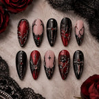 Crimson Sword & Rose Gothic Press On Nails — image 2