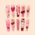 Cupid Cherry XOXO Heart Press On Nails — image 1