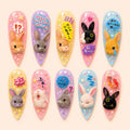 Cute & Kawaii Bunny Pastel Jelly Glitter Press On Nails