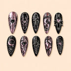 Dark Romantic Heart & Cross Gothic Press On Nails — image 1