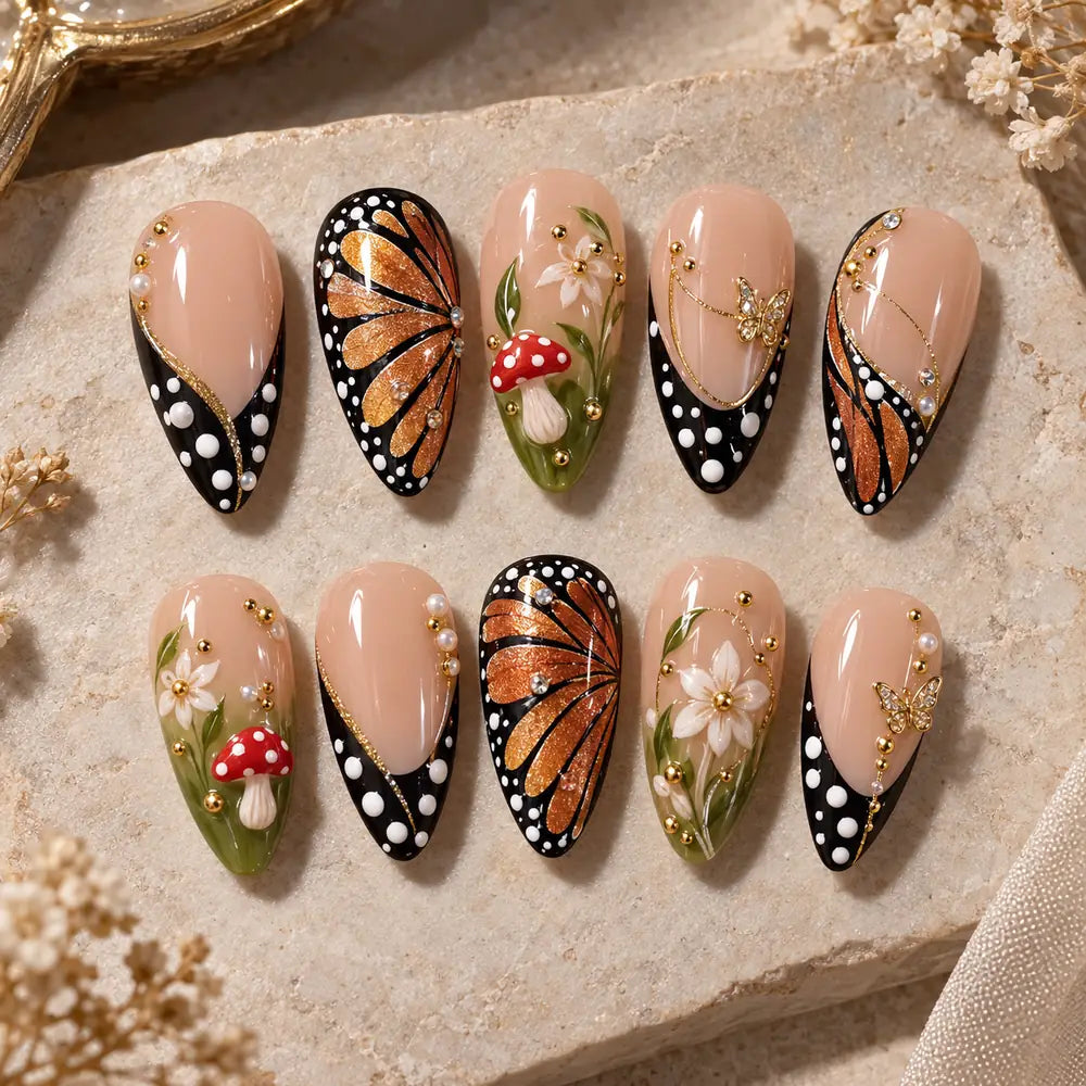 Enchanted Butterfly Garden Press On Nails — image 2