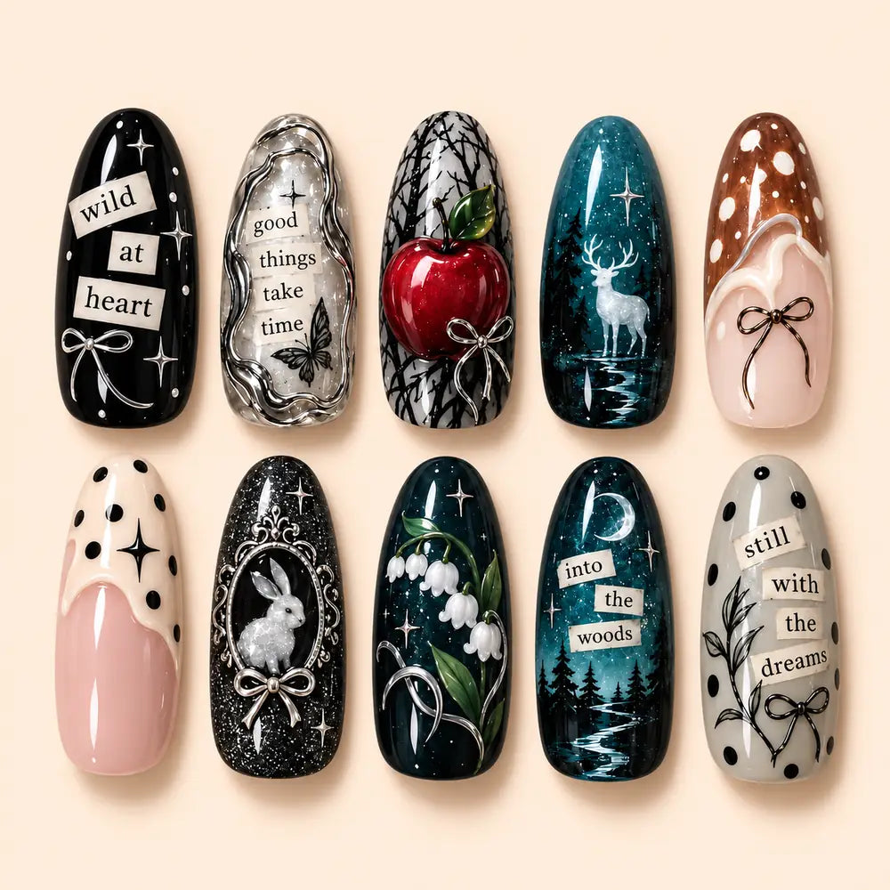Enchanted Woodland Storybook 3D Press On Nails — image 1