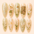 Fairycore Spring Fairy & Butterfly Iridescent Press On Nails