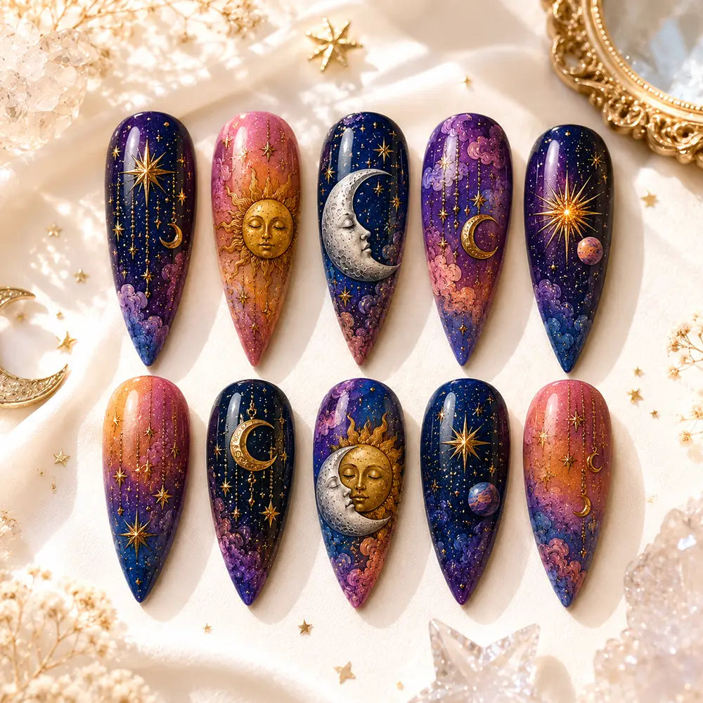Galaxy Celestial Dream Ombre Press On Nails