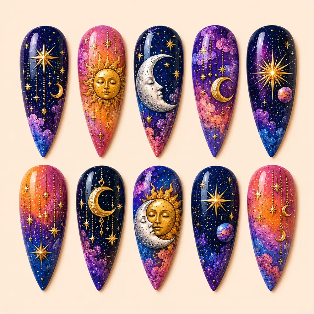 Galaxy Celestial Dream Ombre Press On Nails