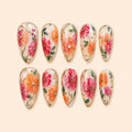 Garden Glow Floral Rhinestone Press On Nails — image 1