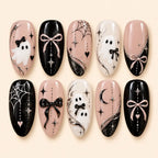 Ghostly Bows Halloween Press On Nails — image 1