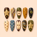 Gilded Apple & Spiral Star 3D Press On Nails — image 1