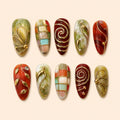 Gilded Botanical Butterfly 3D Press On Nails — image 1