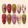 Gilded Botanical Floral 3D Press On Nails — image 1
