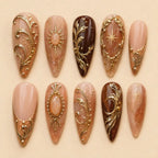 Gilded Celestial Filigree Press On Nails — image 2