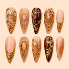 Gilded Celestial Filigree Press On Nails — image 1
