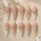 Gilded Celestial Rhinestone Stiletto Press On Nails — image 2