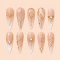 Gilded Celestial Rhinestone Stiletto Press On Nails — image 1
