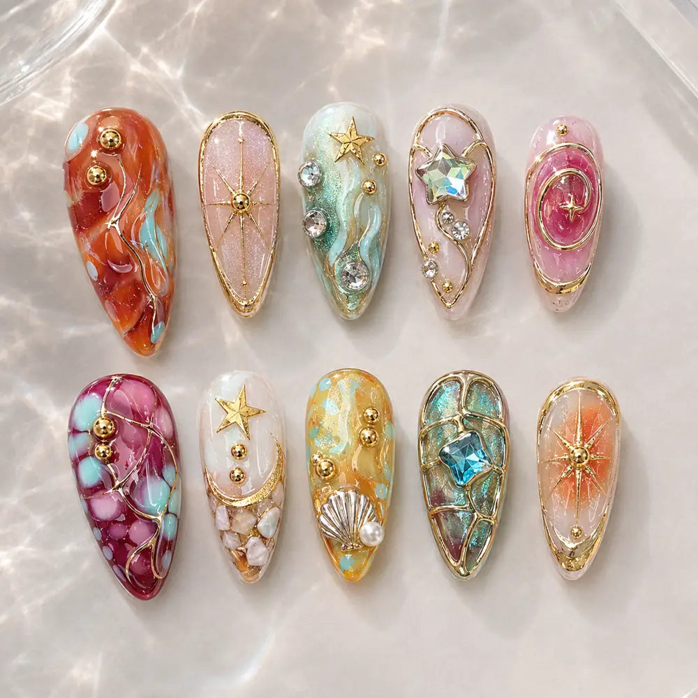 Gilded Cosmic Treasure Press On Nails — image 2