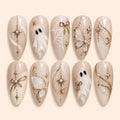 Gilded Ghost and Butterfly 3D Press On Nails — image 1