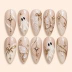 Gilded Ghost and Butterfly 3D Press On Nails — image 1