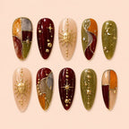Gilded Sun and Moon Mosaic Press On Nails — image 1