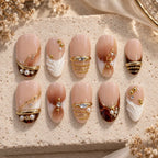 Gilded Tortoiseshell Boho Press On Nails — image 2