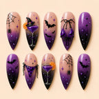 Glam Halloween Bat Cocktail Ombre Press On Nails