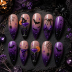 Glam Halloween Bat Cocktail Ombre Press On Nails
