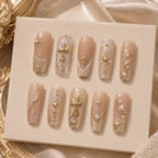 Golden Cross Pearl Glitter Press On Nails — image 2
