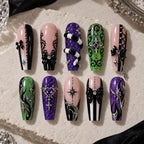 Gothic Bow and Star Glitter Press On Nails — image 2