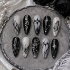 Gothic Butterfly Star 3D Rhinestone Press On Nails — image 2