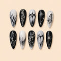 Gothic Butterfly Star 3D Rhinestone Press On Nails — image 1