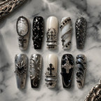Gothic Cross and Chain 3D Coffin Press On Nails — image 2