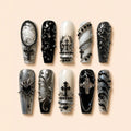 Gothic Cross and Chain 3D Coffin Press On Nails — image 1
