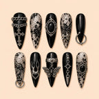 Gothic Cross Butterfly 3D Rhinestone Press On Nails — image 1
