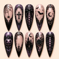 Gothic Halloween Lace & Cross French Tip Press On Nails