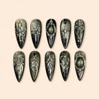 Gothic Relic Chrome 3D Press On Nails — image 1