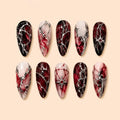 Gothic Spider Web 3D Rhinestone Press On Nails — image 1